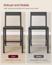 Set of 2 Dining Chairs in Charcoal Grey and Ink Black by Vasagle