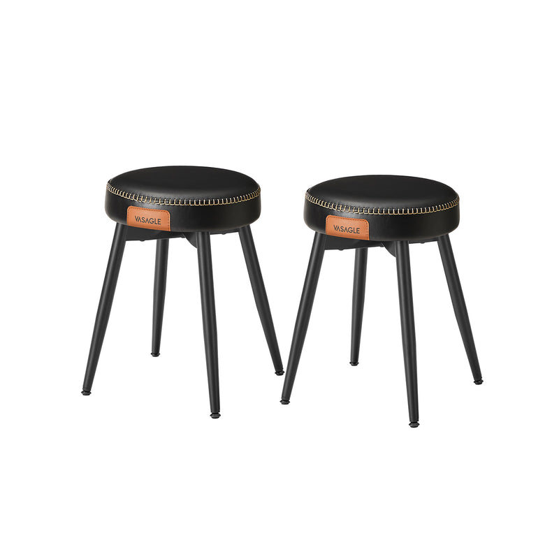 Set of 2 Upholstered Dining Chairs in Ink Black Modern Comfortable Seating by Vasagle