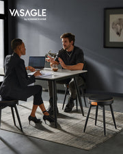 Set of 2 Upholstered Dining Chairs in Ink Black Modern Comfortable Seating by Vasagle