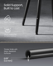 Set of 2 Upholstered Dining Chairs in Ink Black Modern Comfortable Seating by Vasagle
