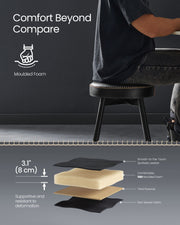 Set of 2 Upholstered Dining Chairs in Ink Black Modern Comfortable Seating by Vasagle