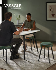 Set of 2 Upholstered Dining Chairs with Cushioned Seats in Modern Design by Vasagle