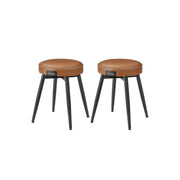 Set of 2 Upholstered Caramel Brown Dining Chairs with Cushioned Seats by Vasagle