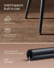 Set of 2 Upholstered Caramel Brown Dining Chairs with Cushioned Seats by Vasagle