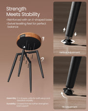 Set of 2 Upholstered Caramel Brown Dining Chairs with Cushioned Seats by Vasagle