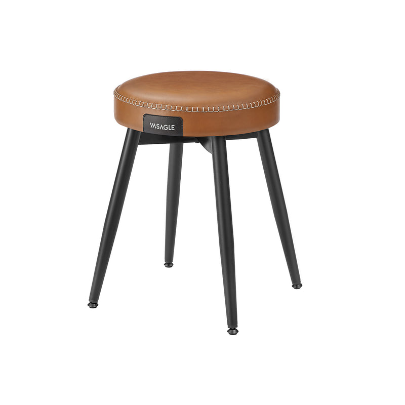 Caramel Brown Upholstered Dining Chair with Cushioned Seat and Modern Design by Vasagle