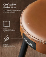 Caramel Brown Upholstered Dining Chair with Cushioned Seat and Modern Design by Vasagle
