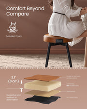 Caramel Brown Upholstered Dining Chair with Cushioned Seat and Modern Design by Vasagle