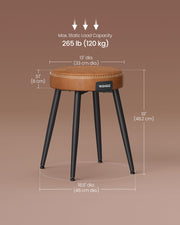 Caramel Brown Upholstered Dining Chair with Cushioned Seat and Modern Design by Vasagle