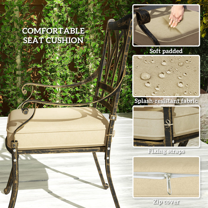 Five Piece Cast Aluminium Garden Dining Set Bronze Tone by Outsunny