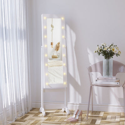 LED Mirrored Jewellery Cabinet Homcom