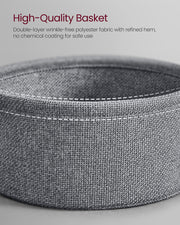 Round Side Table in Ebony Black and Slate Grey for Living Room or Bedroom by Vasagle