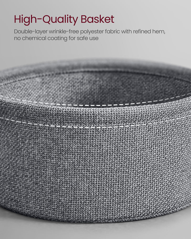 Round Side Table in Ebony Black and Slate Grey for Living Room or Bedroom by Vasagle