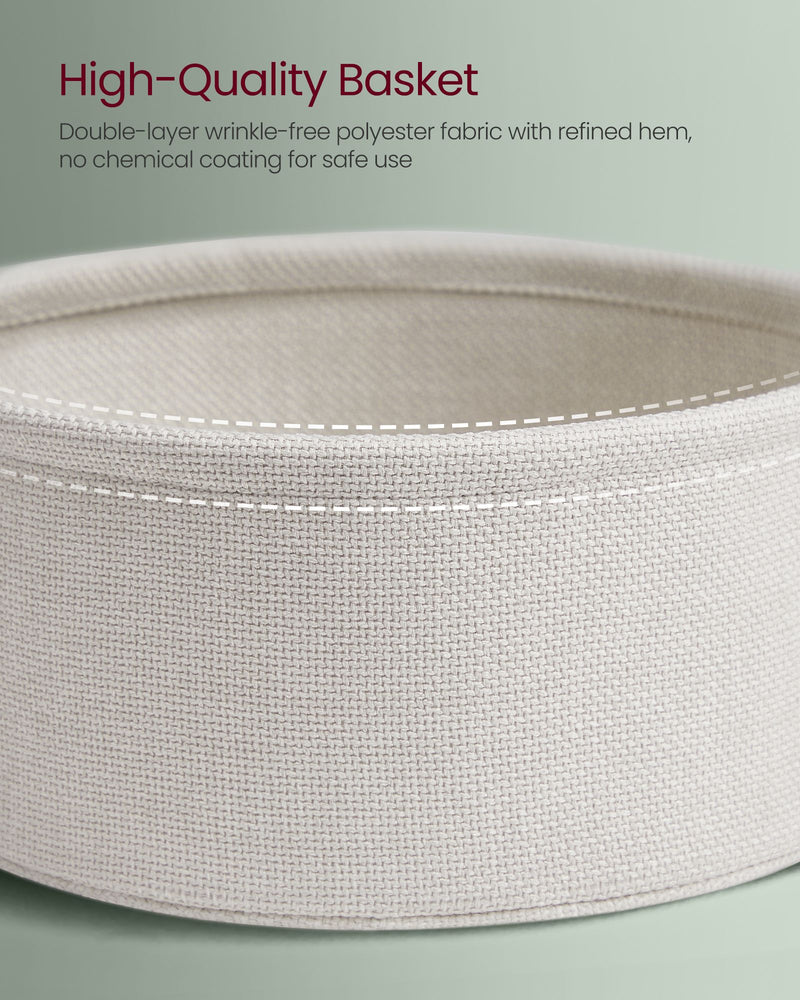 Round Side Table With USB and Plug Sockets in Forest Green and Cream White with Sturdy Metal Frame by Vasagle