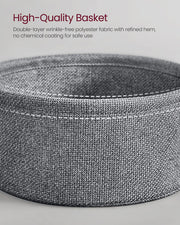 Round Side Table in Dove Grey and Slate Grey with Storage Shelf by Vasagle