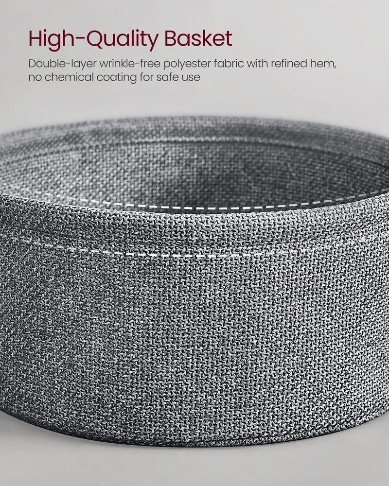 Round Side Table in Dove Grey and Slate Grey with Storage Shelf by Vasagle