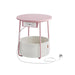 Round Side Table in Jelly Pink and Cream White for Bedroom or Living Room by Vasagle