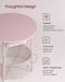 Round Side Table in Jelly Pink and Cream White for Bedroom or Living Room by Vasagle