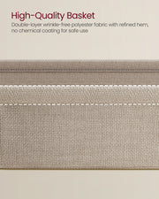 Rectangular Side Table Matte White and Camel Brown with Storage for Living Room by Vasagle