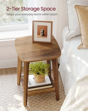 Wooden Side Table with Storage Shelf for Living Room or Bedroom by Vasagle