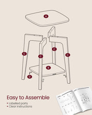 Wooden Side Table with Storage Shelf for Living Room or Bedroom by Vasagle