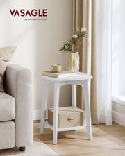 Wooden Side Table with Storage Shelf for Living Room or Bedroom by Vasagle
