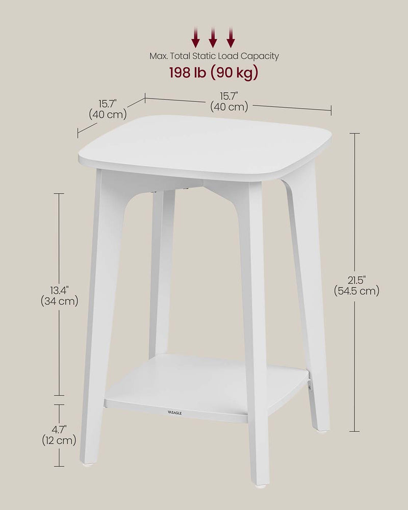 Wooden Side Table with Storage Shelf for Living Room or Bedroom by Vasagle