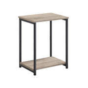 2 Tier Industrial End Table with Storage Shelf and Metal Frame for Living Room by Vasagle