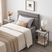 Set of 2 Two Tier End Tables with Steel Frame and Storage Shelves by Vasagle