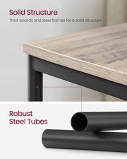 Set of 2 Two Tier End Tables with Steel Frame and Storage Shelves by Vasagle