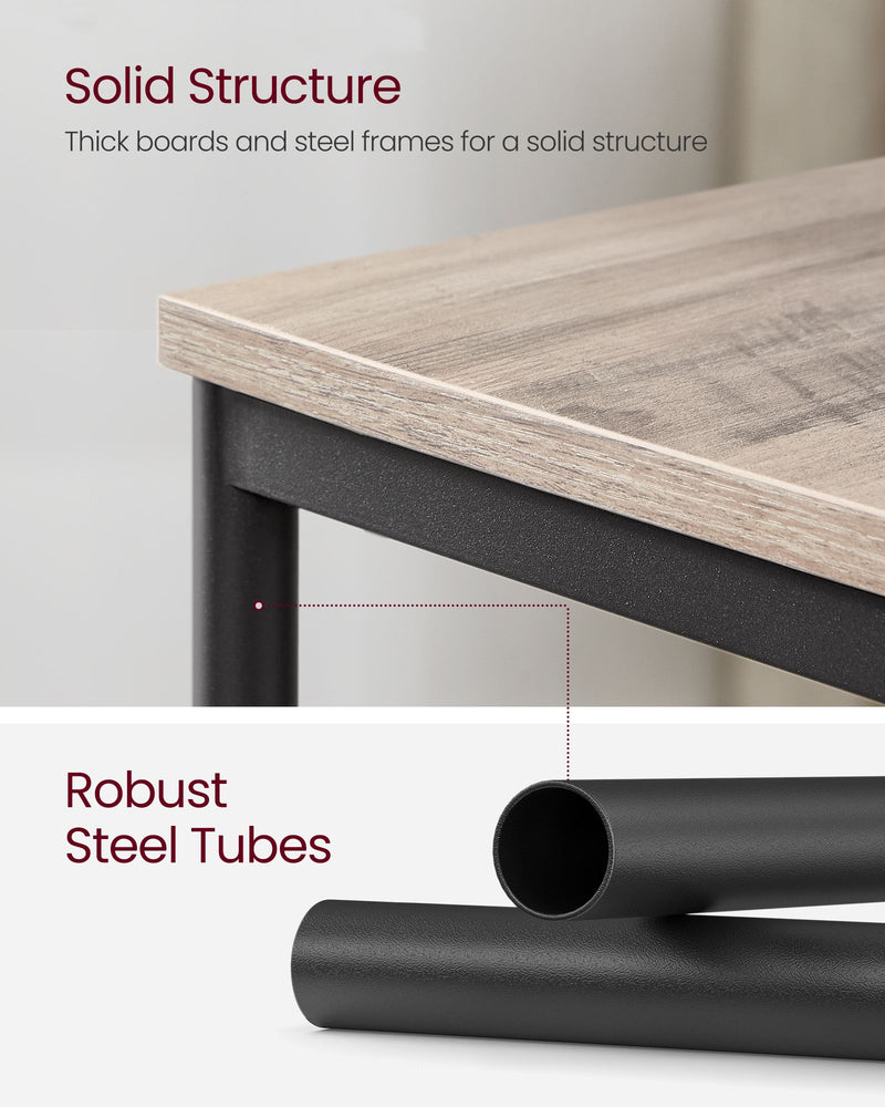 Set of 2 Two Tier End Tables with Steel Frame and Storage Shelves by Vasagle