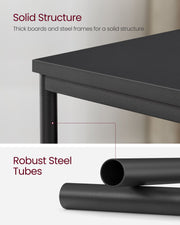 Set of 2 Two Tier Side Tables with Steel Frame for Living Room or Bedroom by Vasagle