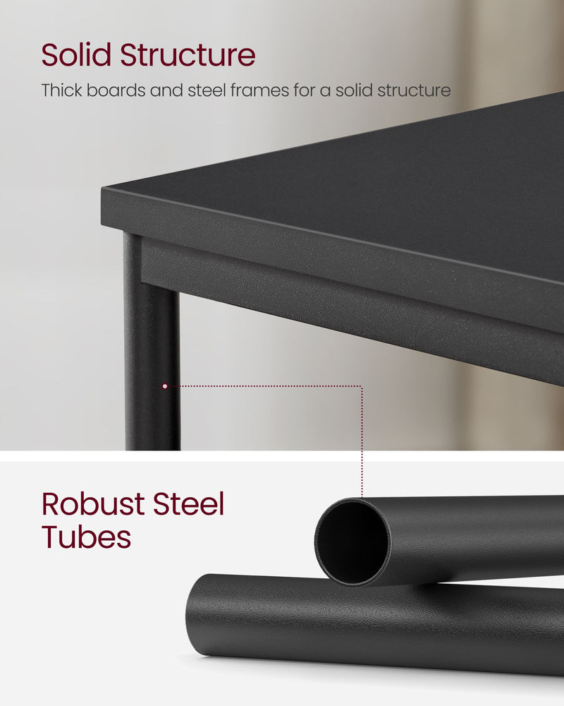 Set of 2 Two Tier Side Tables with Steel Frame for Living Room or Bedroom by Vasagle