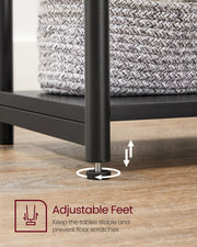 Set of 2 Two Tier Side Tables with Steel Frame for Living Room or Bedroom by Vasagle