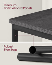 Set of 2 Two Tier Side Tables in Misty Grey and Black for Living Room Storage by Vasagle