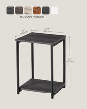 Set of 2 Two Tier Side Tables in Misty Grey and Black for Living Room Storage by Vasagle