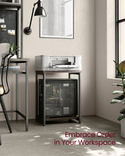 Set of 2 Two Tier Side Tables in Chestnut Brown and Black for Living Room by Vasagle