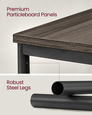 Set of 2 Two Tier Side Tables in Chestnut Brown and Black for Living Room by Vasagle