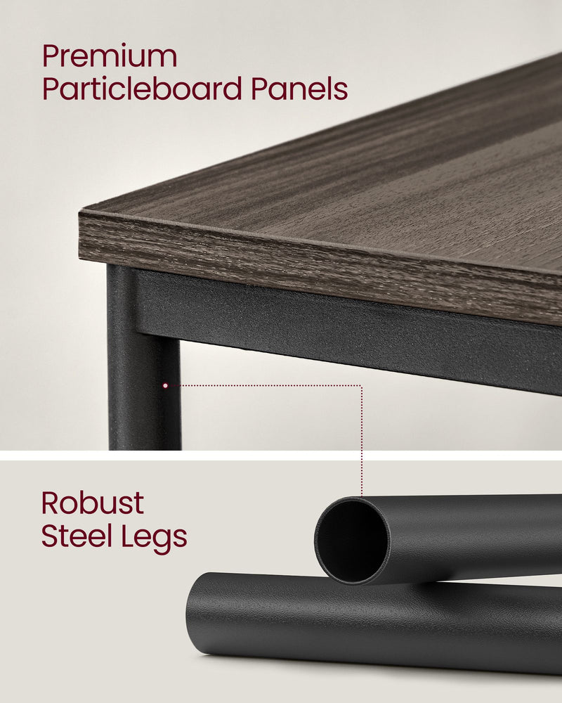 Set of 2 Two Tier Side Tables in Chestnut Brown and Black for Living Room by Vasagle