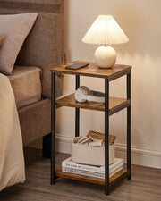 3 Tier Side Table with Storage Shelves and Sturdy Steel Frame for Living Room by Vasagle