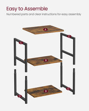 3 Tier Side Table with Storage Shelves and Sturdy Steel Frame for Living Room by Vasagle