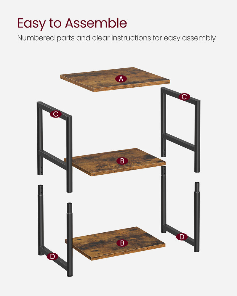 3 Tier Side Table with Storage Shelves and Sturdy Steel Frame for Living Room by Vasagle