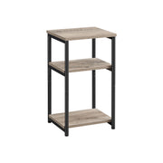 3 Tier End Table with Storage Shelf in Heather Greige and Black for Living Room by Vasagle
