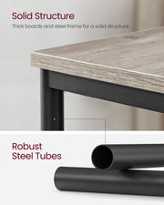 3 Tier End Table with Storage Shelf in Heather Greige and Black for Living Room by Vasagle