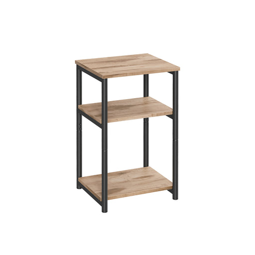 Camel Brown Sofa Side Table with Sturdy Steel Frame for Living Room or Bedroom by Vasagle