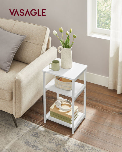 Industrial Bedside Table with Storage Shelf and Steel Frame for Bedroom by Vasagle