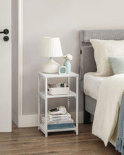 Industrial Bedside Table with Storage Shelf and Steel Frame for Bedroom by Vasagle