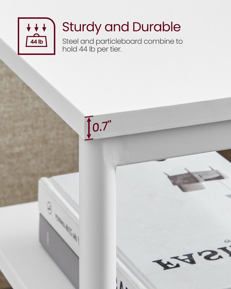 Industrial Bedside Table with Storage Shelf and Steel Frame for Bedroom by Vasagle