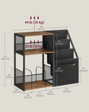 3 Tier Record Player Stand with Storage Holds Up to 140 Vinyl Albums by Vasagle