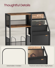 3 Tier Record Player Stand with Storage Holds Up to 140 Vinyl Albums by Vasagle